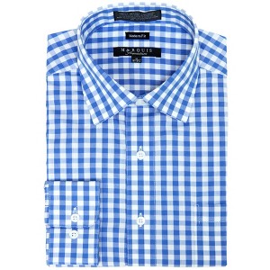 Marquis Men's Gingham Checkered Long Sleeve Modern Fit Shirt, Size - S To 3XL - 1 of 3