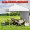 10x10 Pop Up Canopy Tent, Instant Easy Setup Sun Shelter with 1 Sidewall, Vented Roof, Roller Carry Bag, 4 Sandbags, Outdoor Shade - 3 of 4