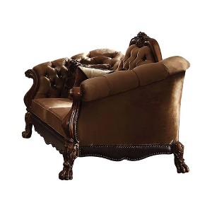 Acme Furniture Dresden Sofa Golden Brown Velvet/Cherry Oak Finish - 1 of 4