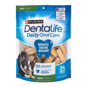 Dentalife Daily Mini Original Flavor Dental and Hard Chews Dog Treat - 6.8oz/24ct - 1 of 4