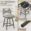 Arceso Outdoor Bar Stools, Swivel Counter Height Rattan Bar stools Set of 4 with Aluminum Legs for Patio Garden Resort, Slate Gray - 2 of 4