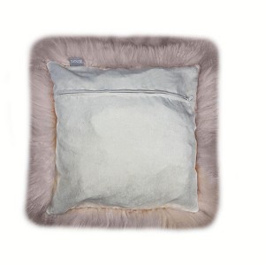 HomeRoots Set Of Two  Blush Natural Sheepskin Square Pillows - 1 of 4