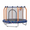KWPZQEB 55" Trampoline Indoor/Outdoor for Kids, Toddler Baby Trampoline With Basketball Hoop & Safety Enclosure, Gifts for Boy and Girl - 4 of 4