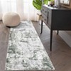Modern Washable Area Rug - Neutral Abstract Design, Non-Slip Backing, Stain-Resistant Low Pile for Living Room, Bedroom & Office - 3 of 4
