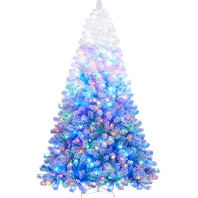 Yaheetech 6Ft/7.5Ft/9Ft Pre-lit Flocked Artificial Christmas Tree