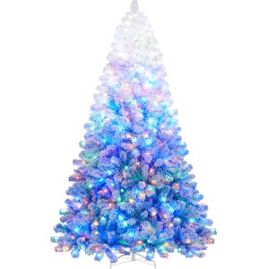 Yaheetech 6Ft/7.5Ft/9Ft Pre-lit Flocked Artificial Christmas Tree - 1 of 4