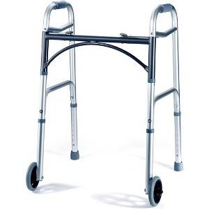 MedicalKingusa Walkers for Seniors - Folding Walker with Front Wheels, Adjustable Height, Lightweight Aluminum, Supports Up to 350 Pounds - 1 of 4