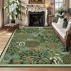 Washable Floral Animal Jungle Rug Non Slip Low Pile Rug Soft Throw Floor Cover Foldable Indoor Carpet for Living Room Bedroom Playroom Nursery - 2 of 4