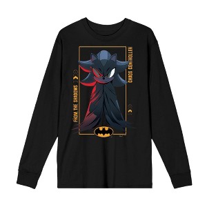 DC x Sonic the Hedgehog Chaos Controller Shadow X Batman Adult Crew Neck Long Sleeve T-Shirt - 1 of 2