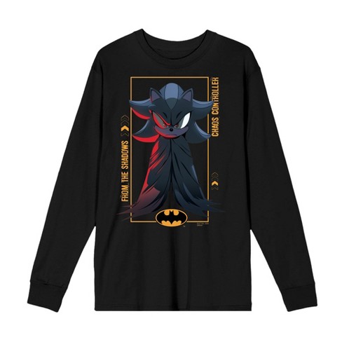 DC x Sonic the Hedgehog Chaos Controller Shadow X Batman Adult Crew Neck Long Sleeve T-Shirt - image 1 of 2