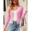 Clearlove Women's Cropped V Neck Button Front Cardigan Lightweight Knit Sweater Casual Cover Up - 2 of 4