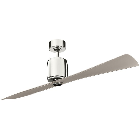 Kichler 300160pn Ferron 60 Ceiling Fan Polished Nickel With Clear Champagne Blades