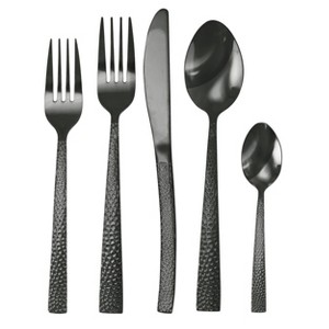 20pc Stainless Steel Baily Silverware Set Black - MegaChef: Flatware Set, Service for 4, Dishwasher-Safe - 1 of 4