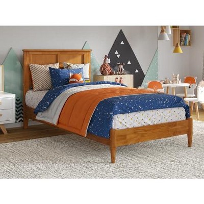 AFI Furnishings Charlotte Twin Solid Wood Low Profile Platform Bed in Light Toffee