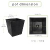 Tierra Verde 2pc Sonata Square Indoor Outdoor Self-Watering Planter Pots Black 12.75"x13.75" - 2 of 4