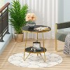 Tribesigns 2-Tier Round Accent Table, Modern Small Sofa Accent Table - image 3 of 4