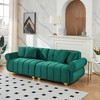 89"3 Seater Flannel Sofa Couch with metal feet and 4 throw pillows,Cozy Living Room Sectional Sofa Couch for Home Apartment Office - 2 of 4