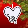 Polarx 3.5 Inch Music Note Heart Christmas Tree Ornament , Christmas Decor Classic Note Sign (1PC) - 2 of 4