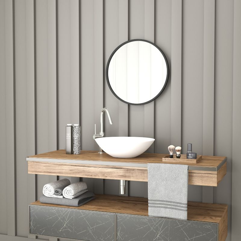 Merrick Lane Accent Wall Mirror with Metal Frame for Bathroom, Vanity, Entryway, Dining Room, & Living Room, 5 of 13