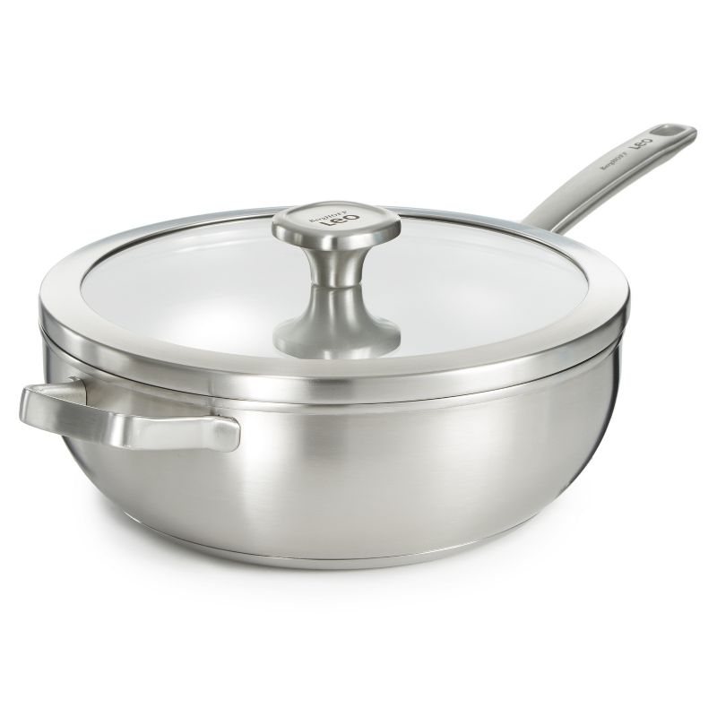 BergHOFF Graphite Recycled 18/10 Stainless Steel Wok Pan 11", 5.2qt. With Glass Lid, 1 of 10