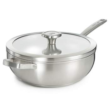 BergHOFF Graphite Recycled 18/10 Stainless Steel Wok Pan 11", 5.2qt. With Glass Lid