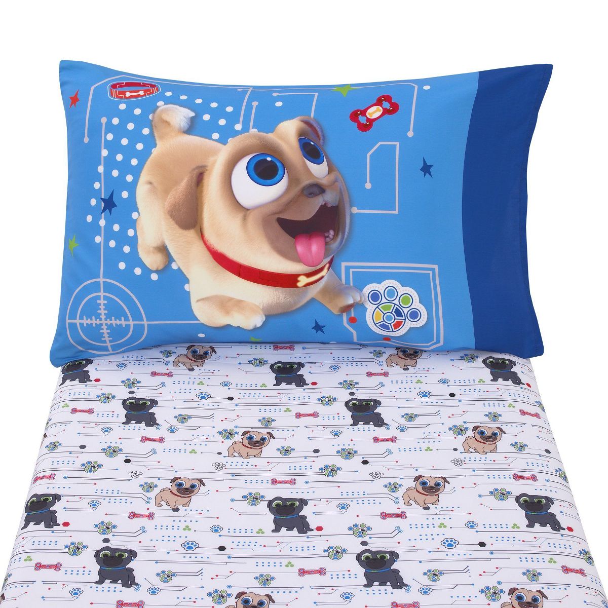 Disney Puppy Dog Pals 2 Piece Toddler Sheet Set - Fitted Bottom Sheet & Reversible Pillowcase - thumbnail 6