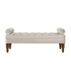 Velvet Ottoman Bench,Long Bed Bench For Bedroom,Daybed,Upholstered Window Bench With Tufted Button,Entryway Bench With Armrests-Cuddlewood - 4 of 4