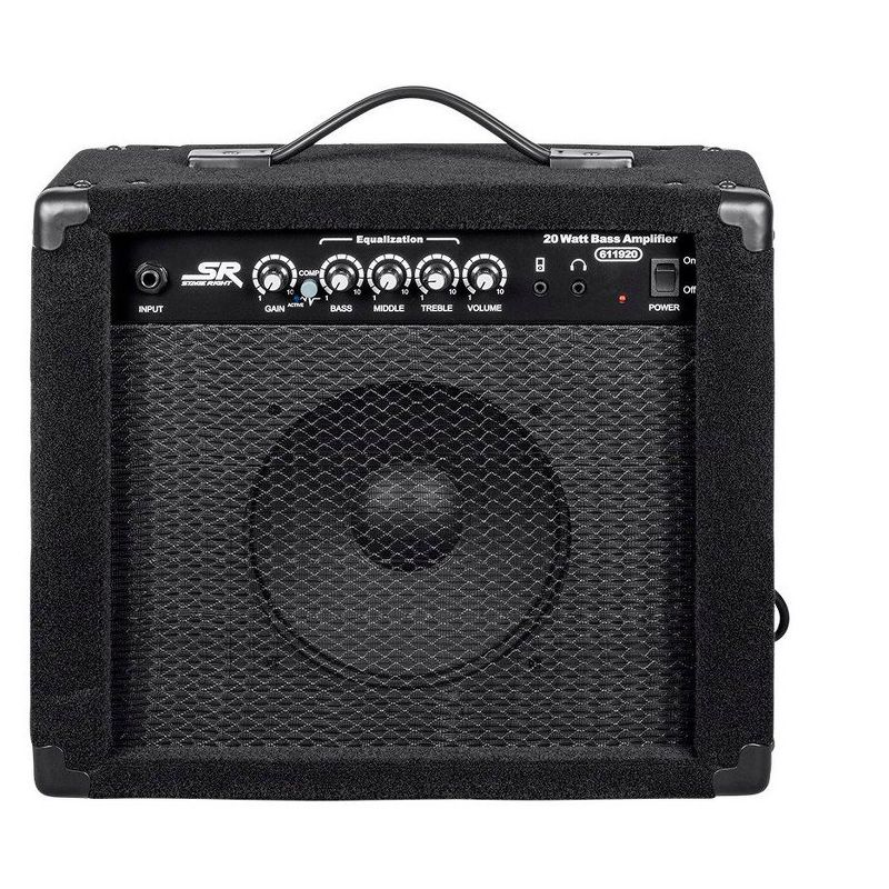 Monoprice 20-Watt 1x8 Practice Combo Bass Amplifier witth 3-band EQ and Headphone Output, 3 of 7
