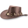 Collections Etc Leather Bullet Trimmed Hat - 2 of 4