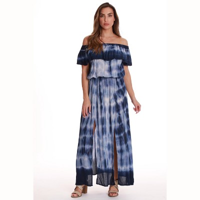 Riviera Sun Tie Dye Off Shoulder Maxi Sundress