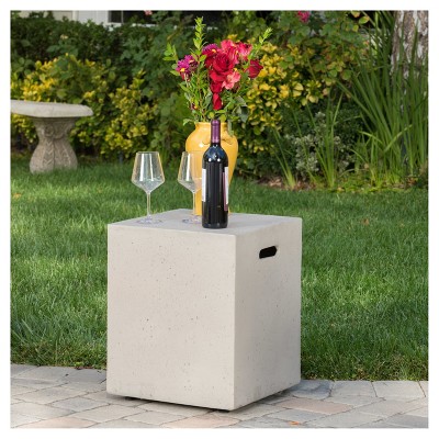 Aidan 39.25 " Magnesium Oxide Gas Fire Pit Table With Tank Holder Circular - Light Gray - Christopher Knight Home, 5 of 6