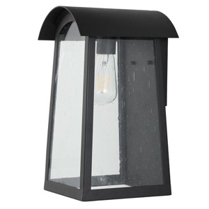 Adalai 8" Outdoor Sconce - PLT4027 - Black - Safavieh - 1 of 4