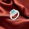 Slickblue Micro-Pave Aqua Vintage Ring for Women – Rhodium-Plated with Aqua and White Cubic Zirconia, Sizes 5-10 - image 2 of 4