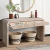 59'' Vintage Crafted Entryway Table, Console Table With Two Hidden Handle Drawers,Farmhouse Sofa Table-Cuddlewood - 2 of 4