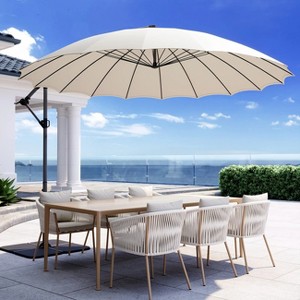 MOEPISY 10ft Offset Patio Umbrella with 360° Rotation - Heavy Duty Cantilever, Sand Dune - 1 of 4