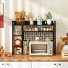 Tangkula Desk Shelf w/ Storage Grid, Multipurpose Countertop Hutch for up to 32" Computer Monitors - 4 of 4