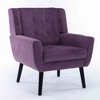 CAVINAS Linen/Velvet/Teddy/Leather Upholstered Accent Chair with Black Legs,Modern Upholstered Armchair with Wood Frame for Living Room - 4 of 4