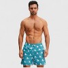 Anna-Kaci Men's Sailboat Print Swim Trunks with Adjustable Drawstring Waistband and Side Pockets - 2 of 4