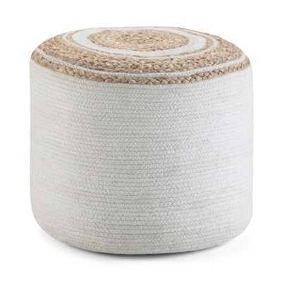 NicBex Round Braided Pouf Ottoman Versatile Accent Furniture for Comfort and Additional Seating, Natural