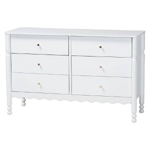 white horizontal dresser Baxton Studio Hoffman 6-Drawer Storage Cabinet with Scalloped Apron this farmhouse inspired piece is crafted from sturdy wood Homfa Children's Wooden Dresser, Double