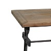 Olivia & May Coastal Anchor Metal Console Table Brown: Iron Frame, Wood Top, Nautical Design - 4 of 4