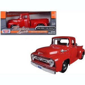 1956 Ford F-100 Pickup Red 1/24 Diecast Model Car by Motormax - 1 of 3