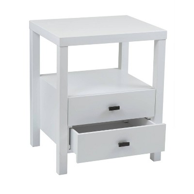 Westwood Modern White Solid Wood 2-Drawer Nightstand