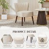 Modern Velvet Accent Chair Set of 2, Soft Upholstered Living Room Chair with Wooden Legs - 4 of 4
