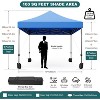 10x10Ft Commercial Portable & Lightweight Pop Up Canopy Tent, Heavy Duty 500D Waterproof Awnings for Outdoor Camping Stall Party Event, Blue - 2 of 4