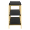 30" Modern Life Double 3 Shelves Bookcase Credenza Black - OSP Home Furnishings: Matte Finish, Gold Frame - 3 of 4