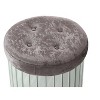 Passion Furniture Decor Brownish Gray Round Velvet Upholstered Ottoman - 3 of 4