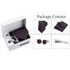 Allegra K Men's Polka Dots Business Wedding Pocket Square Clip Cufflinks Necktie Sets - 2 of 4