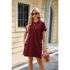 BLUEMING Womens T Shirt Dresses Crew Neck Mini Dresses Casual Short Sleeve Loose Flowy Dress with Pockets - 4 of 4