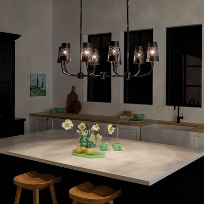 Adeena Black Pewter Steel 8-Light Traditional Chandelier